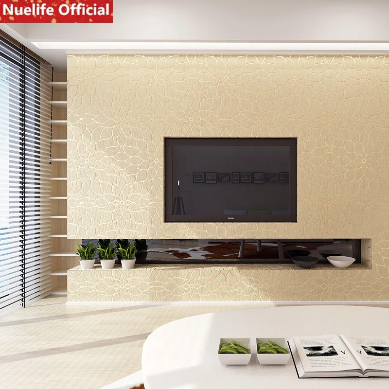 0.53x10m 3D Lotus Pattern Simulation Deer Velvet Wallpaper Bedroom Wedding Room Living Room Restaurant TV Background Wall Paper 0.53x10m 3D Lotus Pattern Simulation Deer Velvet Wallpaper Bedroom Wedding Room Living Room Restaurant TV Background Wall Paper