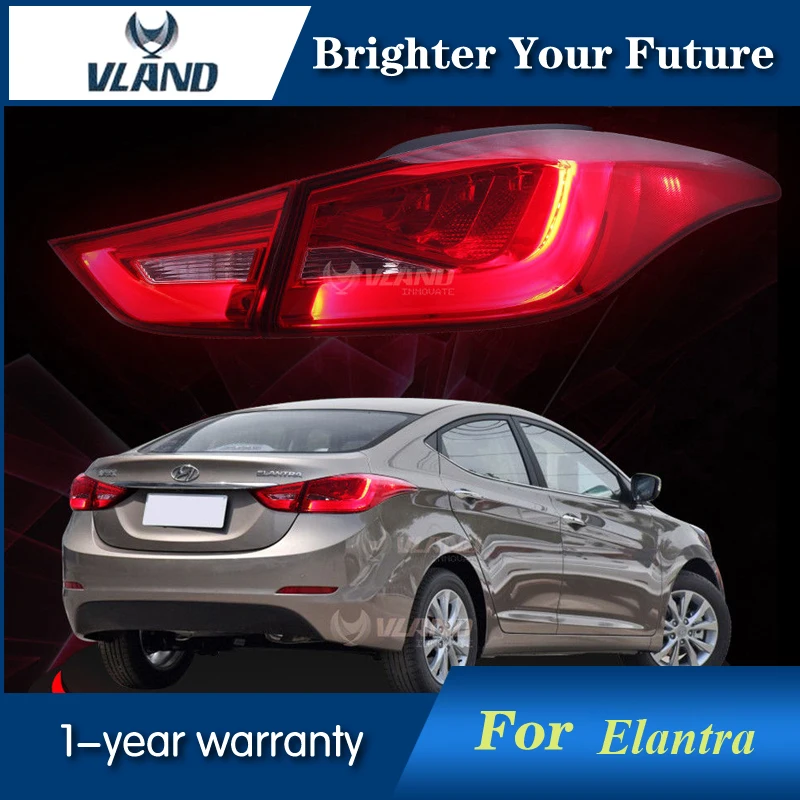 Smoked Red LED Tail Lights For Hyundai Elantra 201...