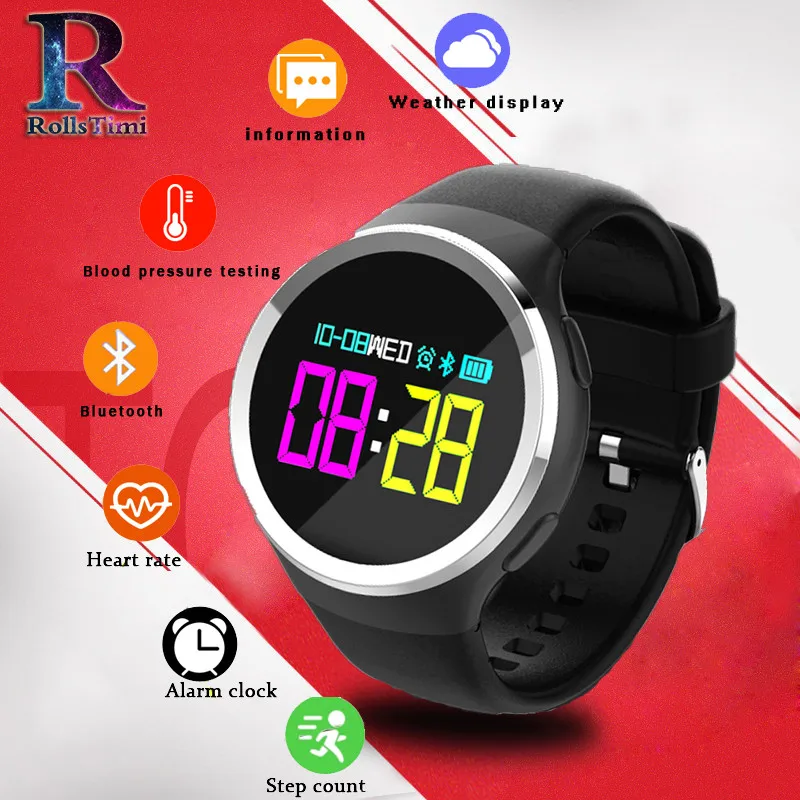 

RollsTimi N69 Smart Watch Sports OLED 0.95 inch Heart Rate Blood Oxygen Pedometer Caller or Message Show Smart Women Men Watches