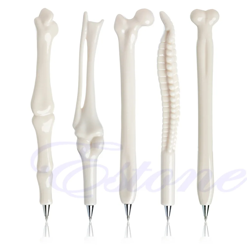 

High Quality Metal 5 Pcs Modish Ball Point Pen Bone Shape Radiographer Nurse Doctor Teacher Gift New