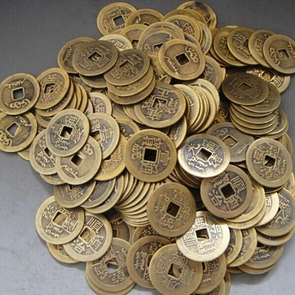 Collect 50pcs Chinese Copper Coin Qing Dynasty Antique Currency Cash