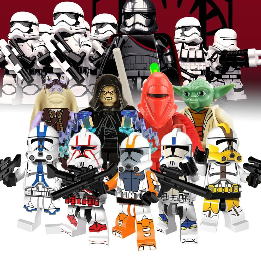 

Star Wars Building Blocks Stormtrooper Darth Vader Han Solo Jedi Yoda Obi Wan Compatible Playmobil Figure Bricks Toy kid gift