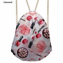 Coloranimal китайские стильные Мультяшные красные губы выпуклая Пирамидка печать рюкзаки для женщин и мужчин школьные сумки Drawstring сумки для девочек мальчиков