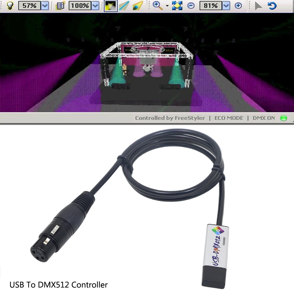 20 шт. USB DMX512 контроллер светодиодный свет этапа компьютер диммер сильный Функция с простой Управление USB контроллер DMX