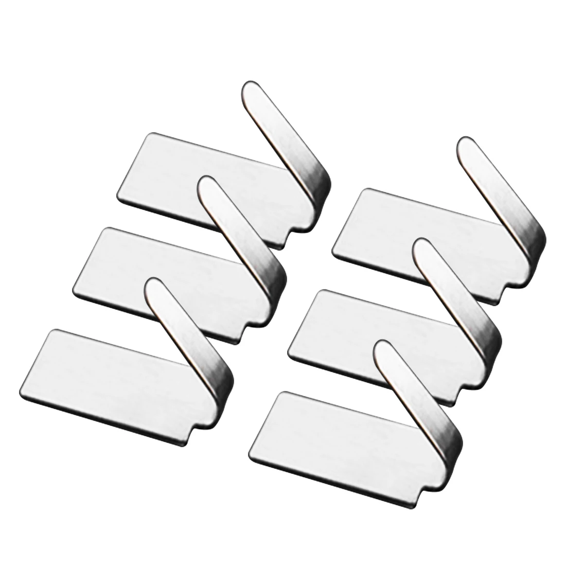 

6PCS Home Shower Room Stainless Steel Self Adhesive Stick Wall Hook Hanger Bathroom Kitchen Door Hook