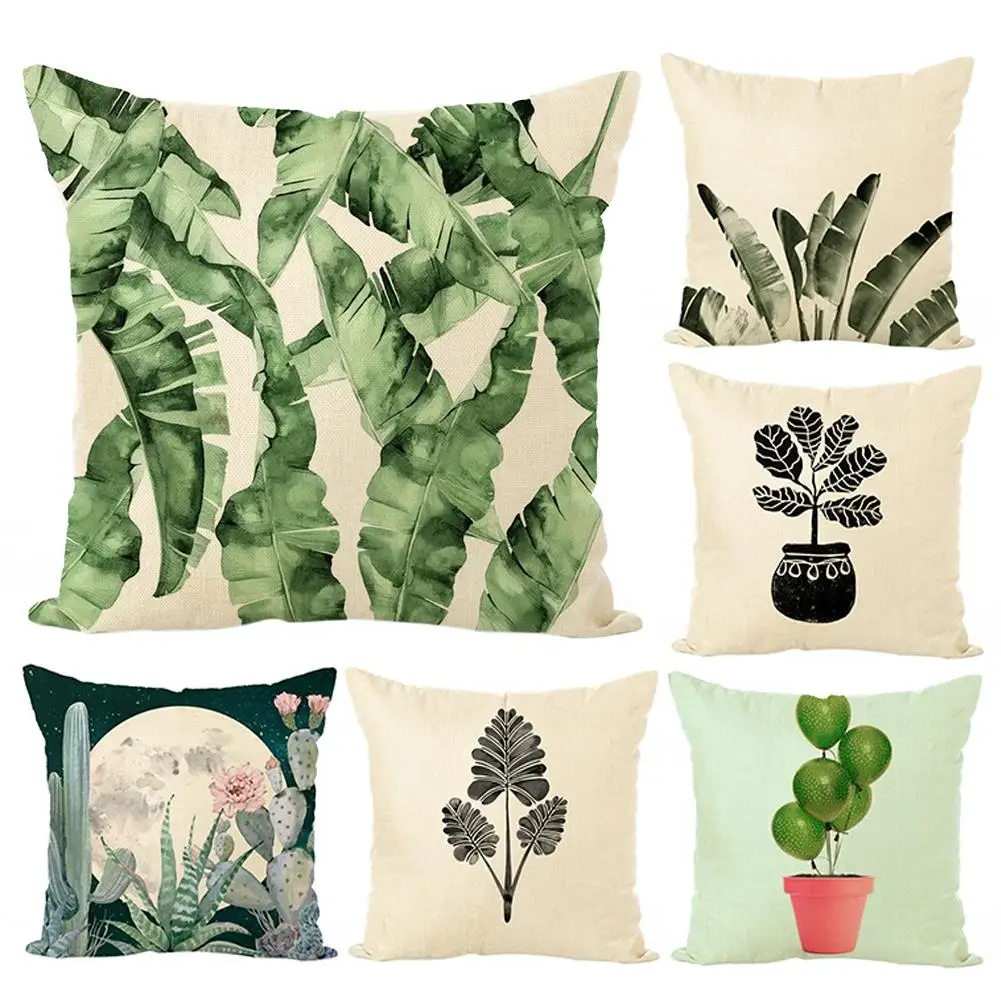 

45x45cm Plants Pattern Pillow Case Cushion Cover Home Cafe Sofa Bed Car Decor Hot
