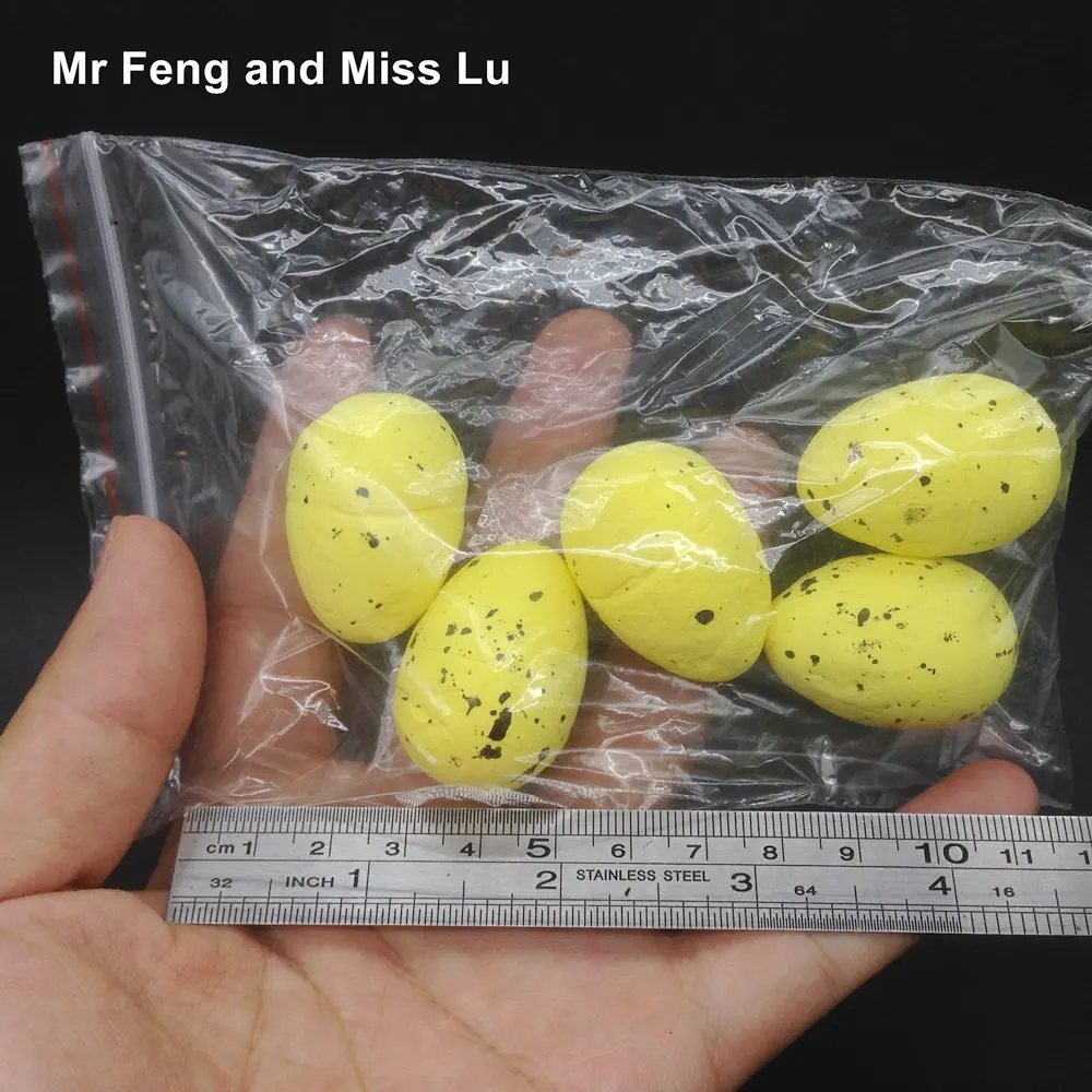 

3.7 cm 5 pcs Yellow Color Foam Material Fake Bird Egg Simulation Model Toy