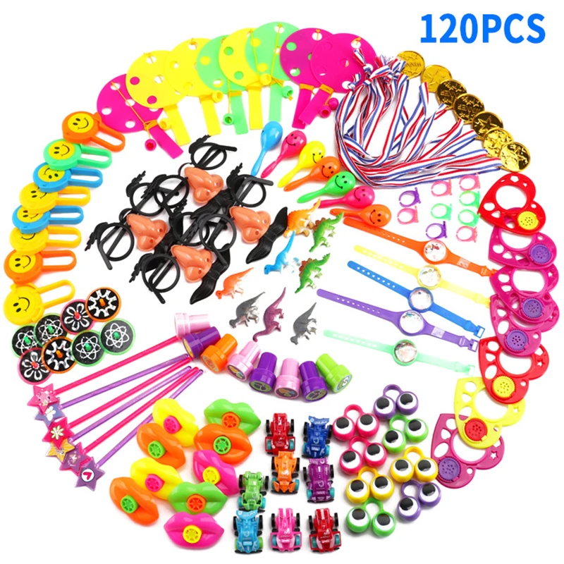 120Pcs Kids Birthday Party Favors Pinata Filler Assorted Gift Toys Set Treasure Box Prizes Novelty Toys for Kids Birthday Gift