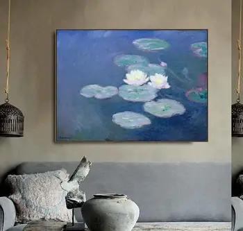 

Monet Painting 《Water lilies》Canvas Art Poster Oil Painting Wall Art Print Classic Home Decor Picture Living Room Decoration