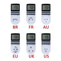 24 Hour Cyclic Electronic Digital Timer Switch EU UK AU US BR FR Plug Kitchen Timer Outlet Programmable Timing Socket 220V 2