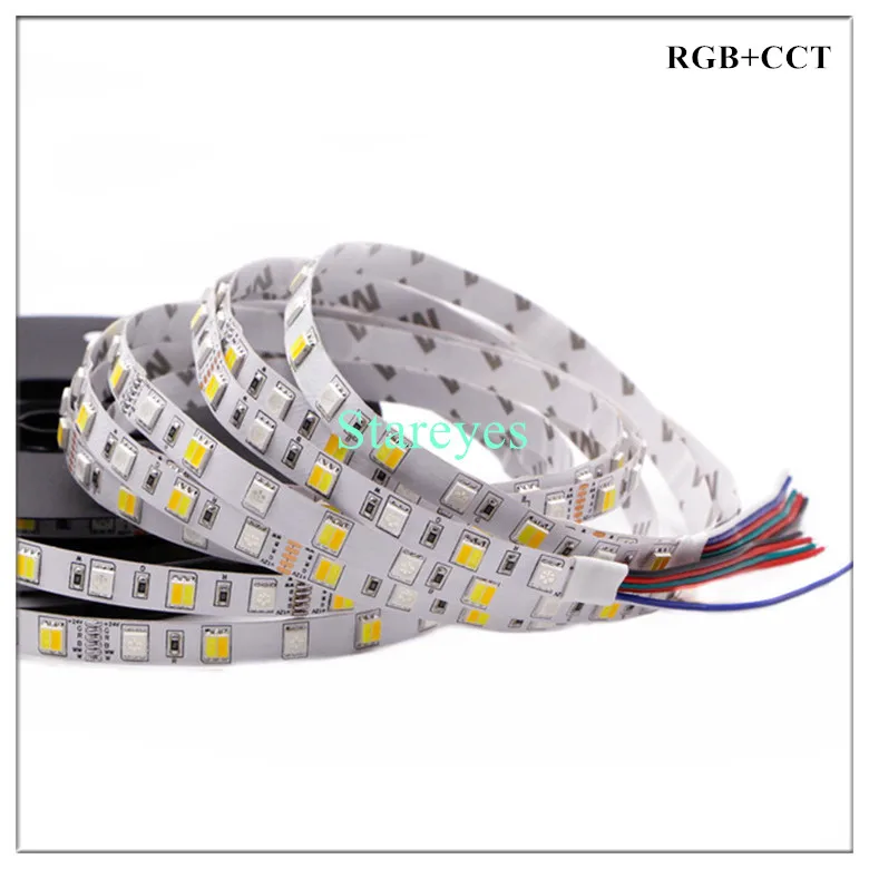 10 шт. SMD5050 DC12V 300 светодиодный 5 м RGB + CCT W & WW светодиодные полосы света двойной белый 2 в 1 цвет температура светодиодный лента