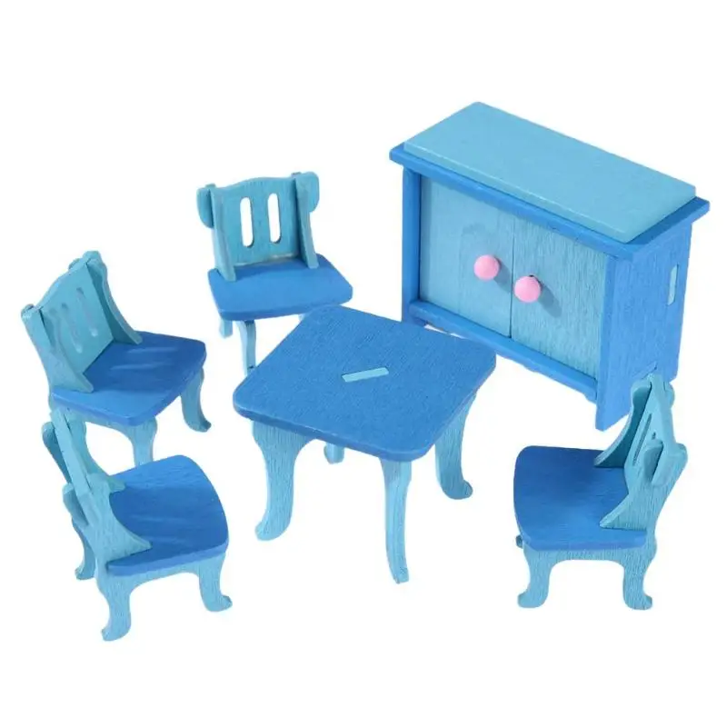 Деревянный 3D игрушечная мебель s Дети моделирование игрушечная мебель играть домашние куклы Детская комната миниатюрный набор дропшиппинг