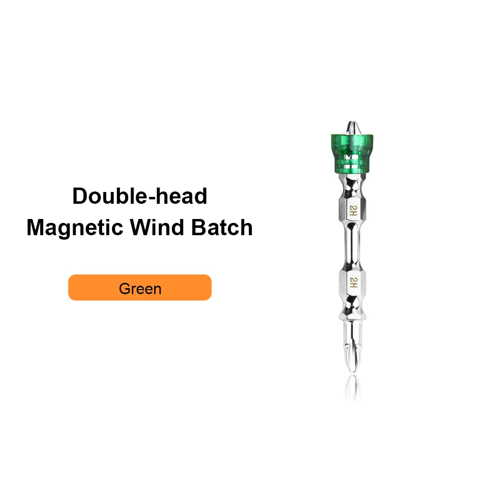 JelBo 1 шт. двойная головка Магнитный круг отвертка бит S2 сталь твердость электрический отвертка Набор для электрической дрели - Цвет: Зеленый