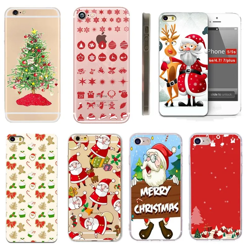 Чехол для телефона iPhone XS Max 6 6s 7 8 Plus X XR милый мультфильм Рождество Санта Клаус Лось