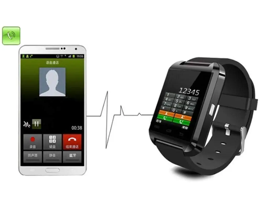 Bluetooth Смарт часы U8 с сенсорным экраном для iPhone Samsung HTC смартфонов на Android мужские и