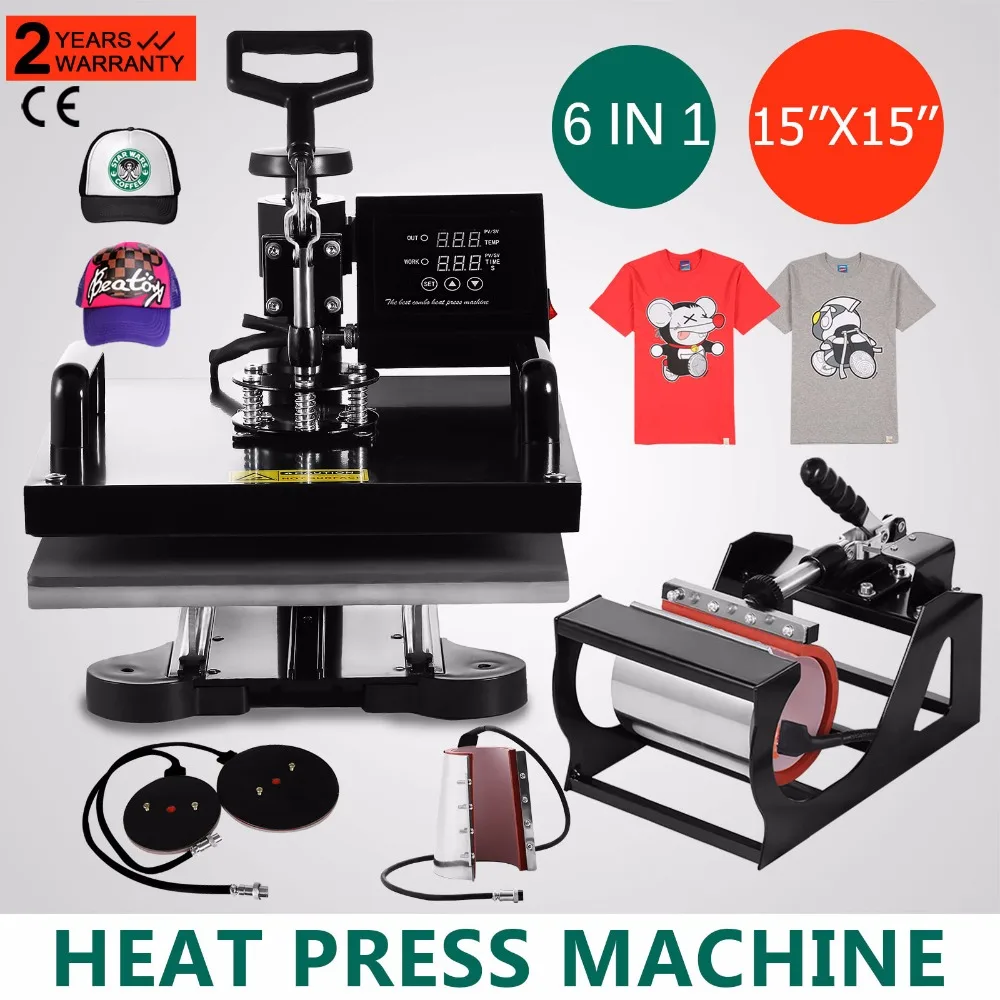 VEVOR Heat Presses 15 X 15 Inch 6 in 1 Digital Multifunctional