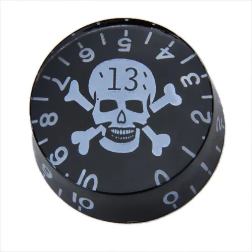 

Speed Control Knob Cross Skull Pattern Arabic Numeral Acrylic Stringed Instrument Parts for Electric Guitar 5.3mm Black