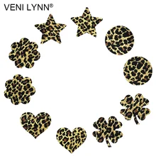 VENI LYNN 5 пар Леопардовый принт женские одноразовые самостоятельно наклейки накладки на соски лепестки Стикеры-звезды аксессуары