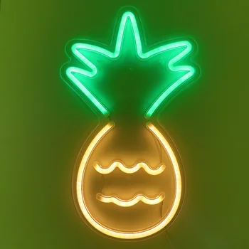 

TONGER Pineapple Acrylic Wall LED Neon Sign Fairy Lights Christmas Lights Indoor Led Christmas Accessories Clear Led