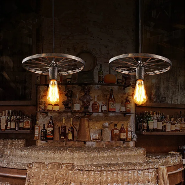 vintage black brown pendant lights industrial wrought iron led