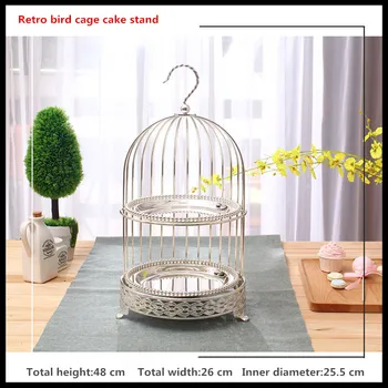 

1 PCS European afternoon tea bird cage cake rack multi-layer snack rack fruit stand display stand tea break buffet tray