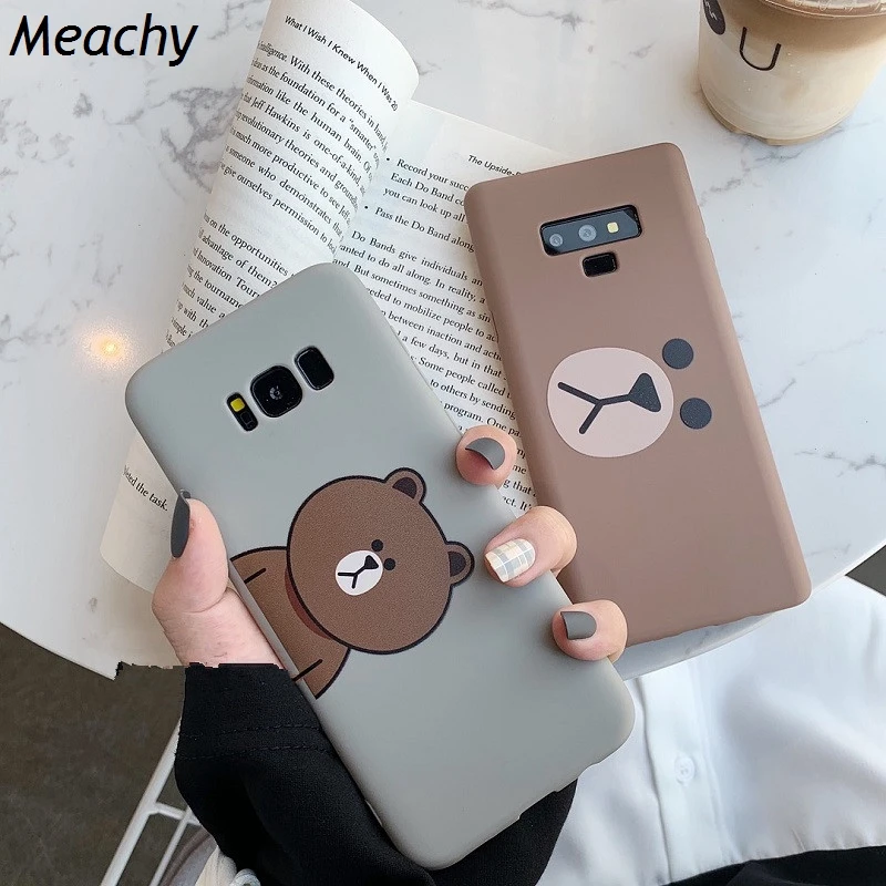 Meachy S10 чехол для телефона с милым мультяшным медведем чехол для samsung Galaxy S10 Plus Note 9 Note 8 S9 S8 Plus чехол мягкий тонкий Чехол