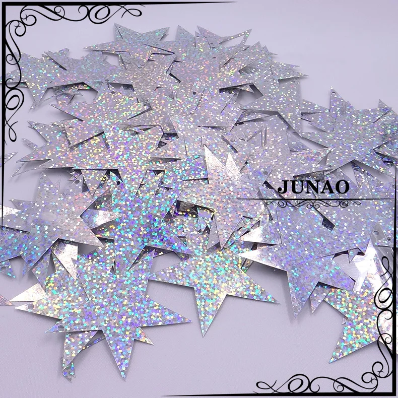 7 cm Lentejuelas Estrella Grande Plano PVC Sueltas de Lentejuelas Costura Artesanía de boda con 2 60 un