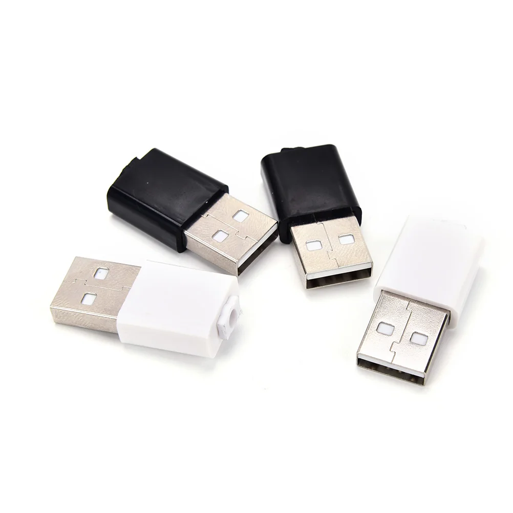 

10pcs/ Sets White Black 5 Pin Plug Connector 5 Pin DIY Micro USB Welding Type Male W/Plastic Cover