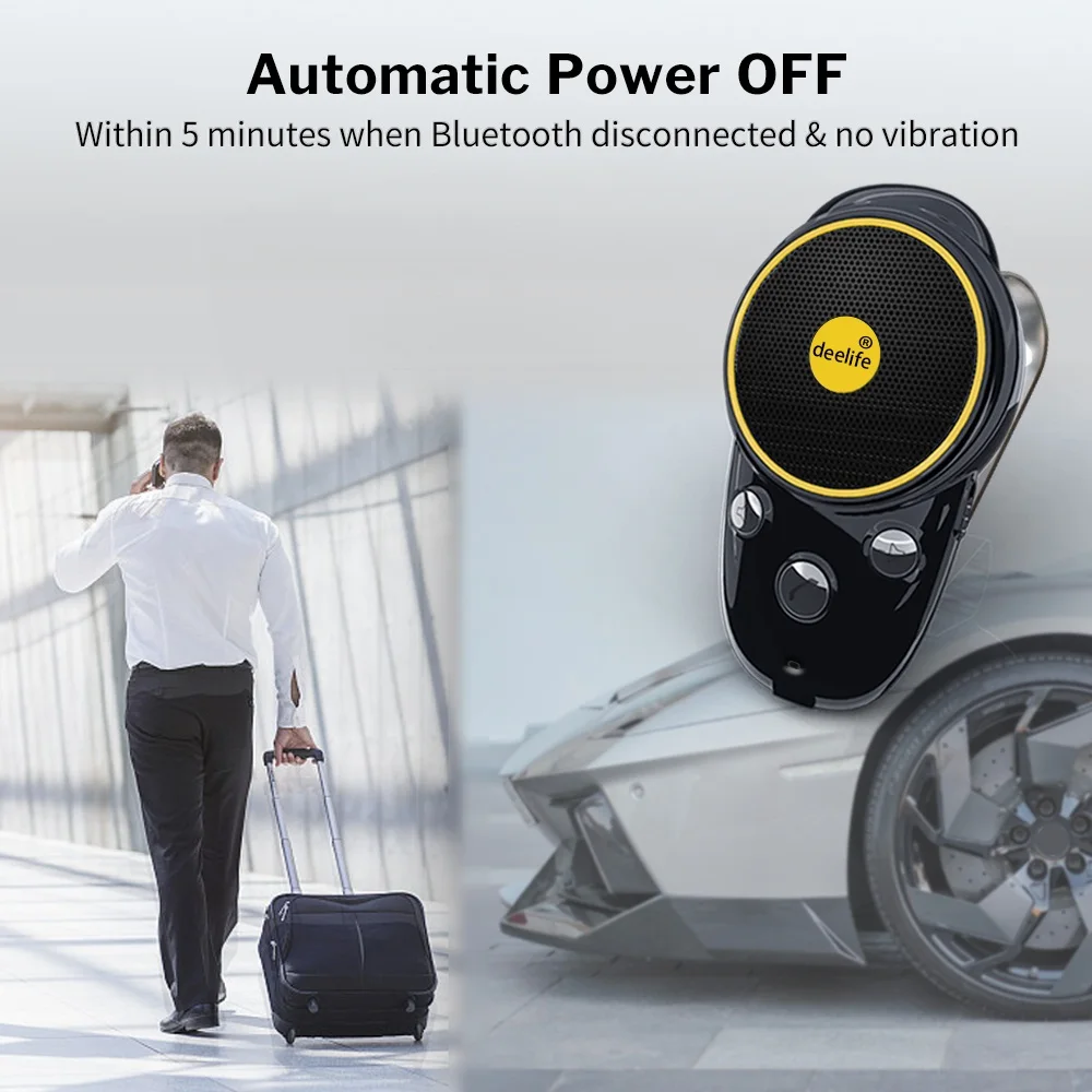 Deelife Громкая связь Bluetooth автомобильный комплект Солнцезащитный козырек динамик