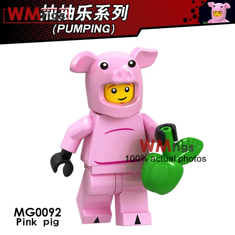 

Single Legoings Pigs Unicorn Horse Girl Flower Firecracker Pumping Party Building Blocks Cartoon Bricks Toys for Children Gifts