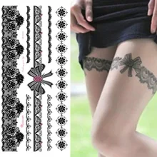 1 шт переводная вода сексуальный кружевной чулок поддельные флэш-татуировки для девушек женщин водонепроницаемые временные татуировки наклейки на тело ноги