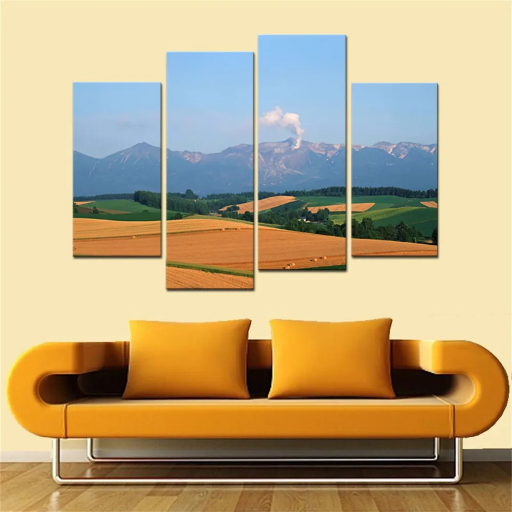 4 Pcs Modern Landscape Painting Canvas Art High Definition Canvas