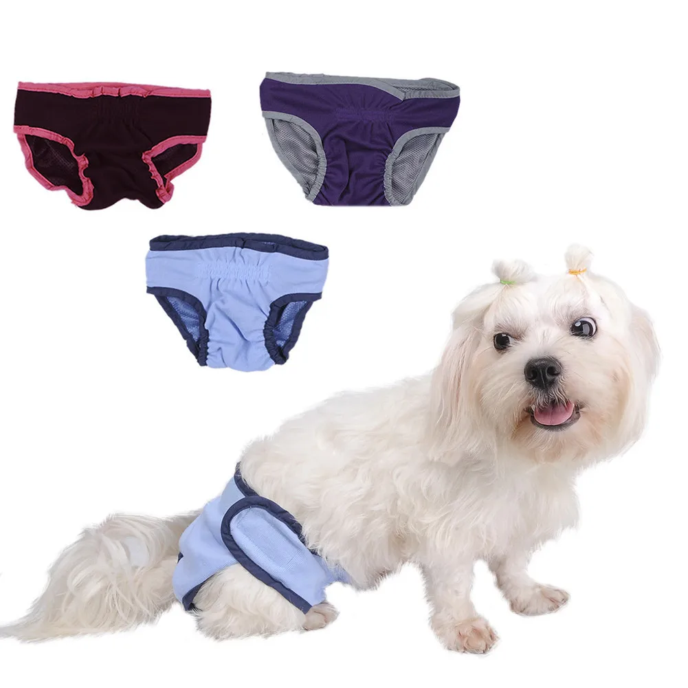 Удобные трусики для собаки, гигиеническое нижнее белье для собак, подгузники, физиологические штаны, одежда для щенков, S-XL