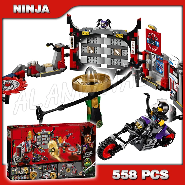 

558pcs Ninja S.O.G. Headquarters Oni bike Spinjitzu Spinner 10804 Model Building Blocks Assemble Toy Bricks Compatible With lego
