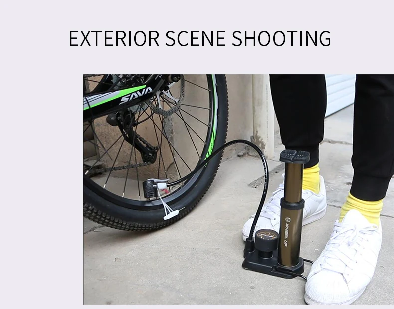Колесный портативный насос, ультра-светильник, велосипедный насос, шланг с манометром, 120 фунтов/кв. дюйм, велосипедный насос высокого давления, Аксессуары для велосипеда