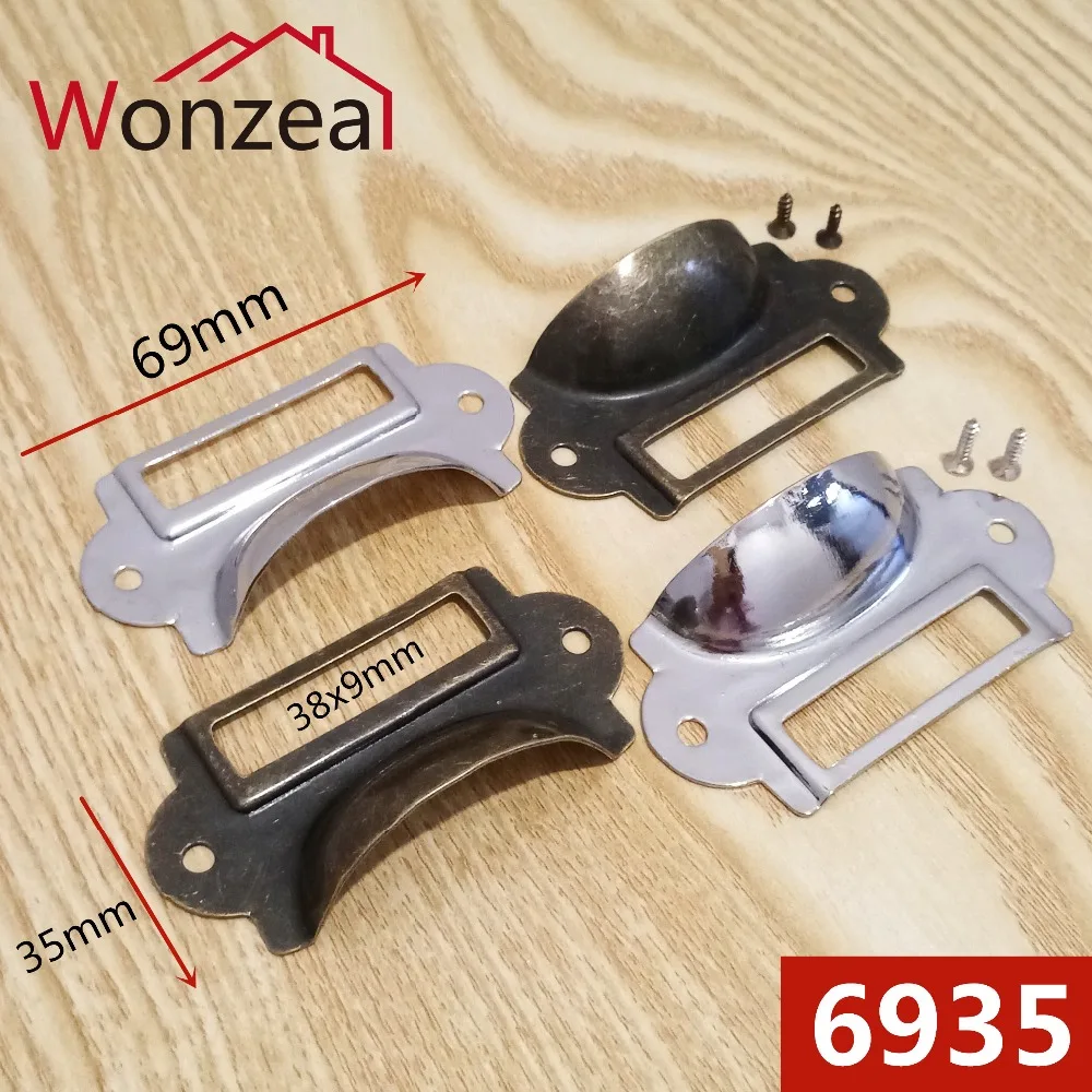 10pcs Door Knobs Drawer Label Pull Handle Name Card BoxFor