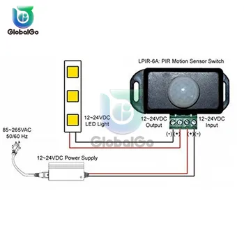 

10pcs/Lot DC 8A Automatic Adjustable PIR Motion Sensor Switch IR Infrared Detector Light Switch Module for LED Strip Light Lamp