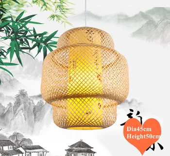 

Chinese style classical hand knitting Bamboo art Chandelier Modern rural E27 LED lamp for porch&parlor&stairs&corridor LHDD056