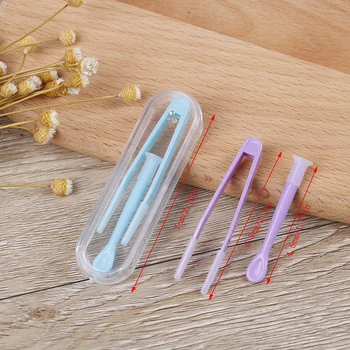 

2 Set Portable Contact Lens Inserted Remover Contacts Silicone Tweezers Suction Holder Stick Tool Eyes Care Random Color