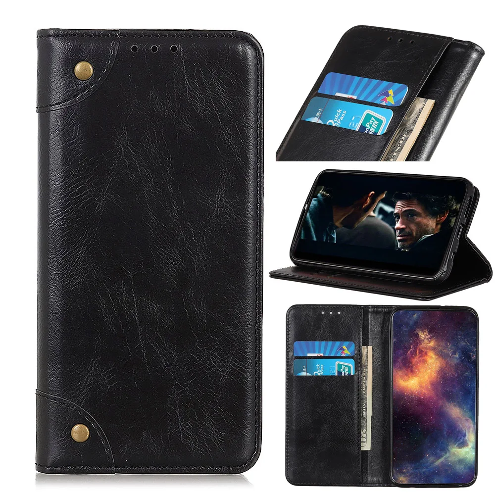 For Samsung A60 Magnetic Flip Book phone case fone capa for samsung galaxy a60 Luxury Retro PU Leather Wallet Stand Cover Case