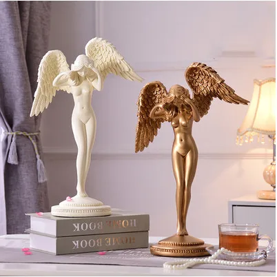 

European Resin Sculpture Angel Goddess Character Decoration Craft Office Ornament Home Furnishing Desktop Fairy Figurines Statue