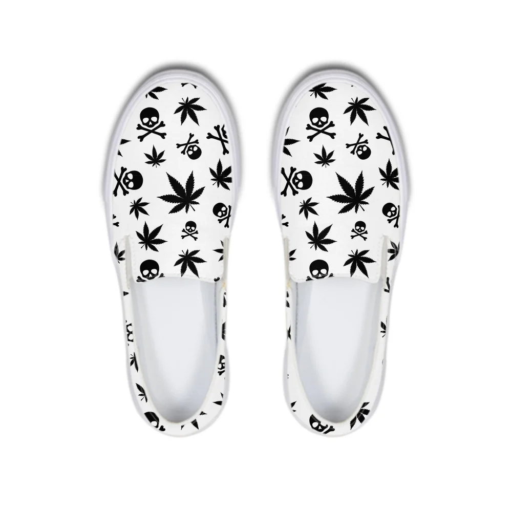

Weed Skull 3D Slip On Flat Shoes For Women Teenage Girls Rubber Flower Lazy Shoes Platform Shoes Ladies Loafers Modis Sneakers