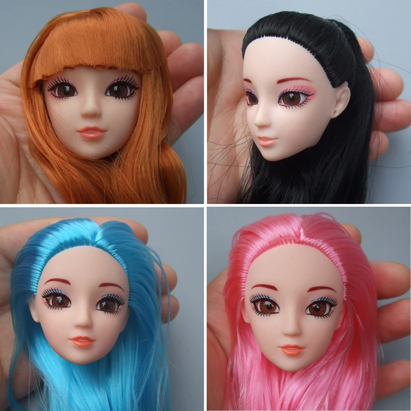 Excellent Quality font b Doll b font Head with Colorized straight Hair DIY font b Accessories