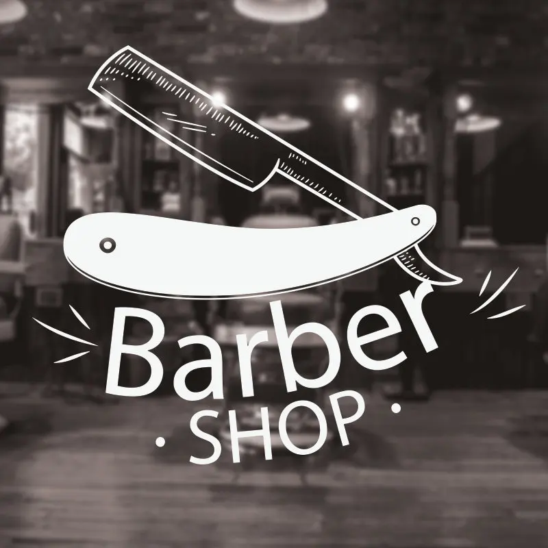 Custom Order Barber Shop Window Sticker Traditional Sign Decal Salon Hairdresser 