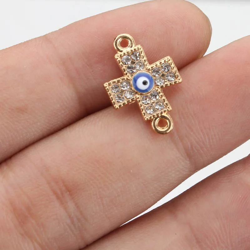 10 шт./лот модные коннекторы для evil eye hamsa крест сглаза diy аксессуары ювелирных
