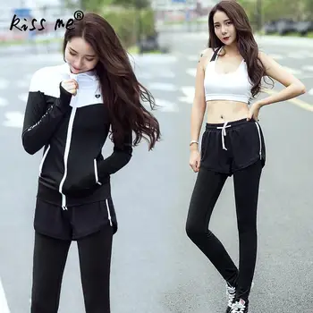 

Long Sleeve Coat Sport Set Women Sportswear Set Yoga Set Women Yoga Bra Three Piece Gym Leggings Outdoor Fitness Running Suit