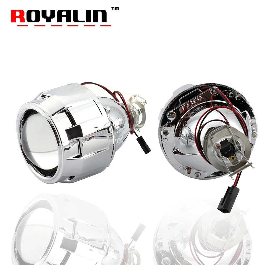 Проектор ROYALIN Upgrade 7 1 версии H1 Mini HID Xenon 2 5 дюйма линзы для Фар H4 H7 автомобильный