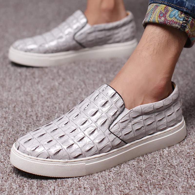 Hommes Mocassins Plaid Printemps De blanc Pour Loisirs Sur Les Chaussures Glissement Aa50243 Cuir marron Rétro Noir Automne Mode En Sport g5OWSnqIFO
