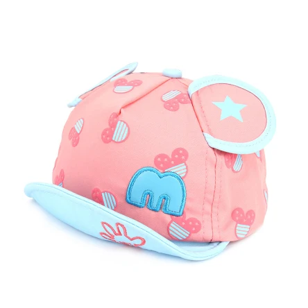 Cartoon Baby Boys Caps Cotton Soft Hats with Ears Mouse Print Summer Caps Boys Girls Sun Hats Baby Girls Caps