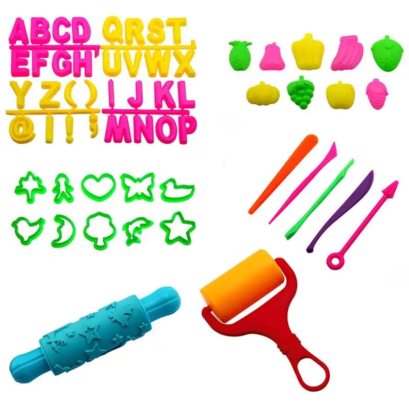 58PCS Colorful Clay Mold Tools Kits Children DIY Plasticine Molds Toys
